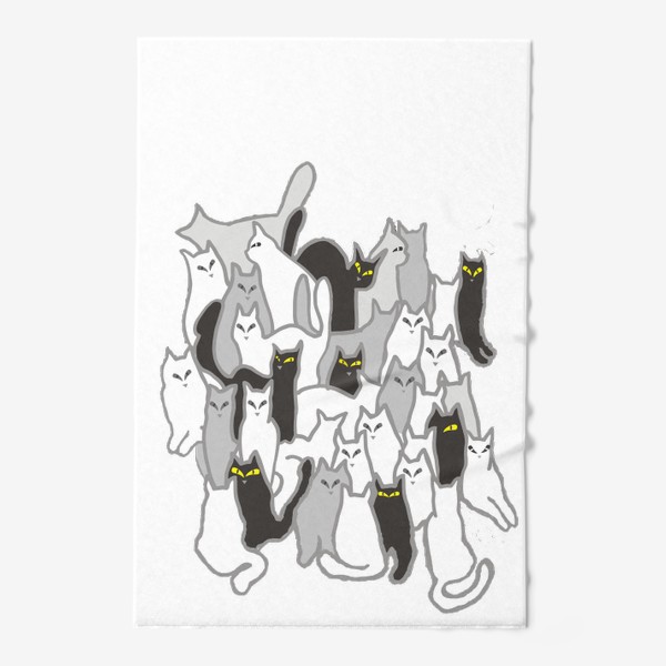 Полотенце «Черно-белая котовасия»