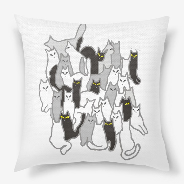 Подушка «Черно-белая котовасия»