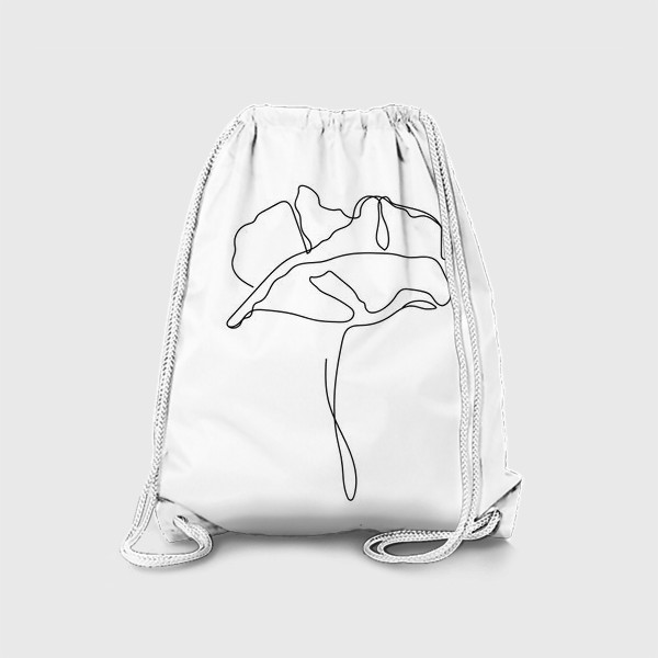 Рюкзак &laquo;Черно-белый мак, нарисованный вручную. Скетч&raquo;