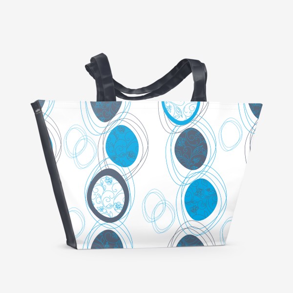 Пляжная сумка «Овалы в скандинавском стиле.Бесшовная текстура с современными овалами.»