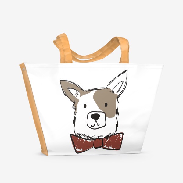 Пляжная сумка «Собака скетч»