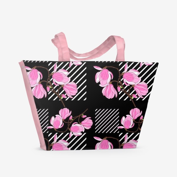 Пляжная сумка «Розовые магнолии»