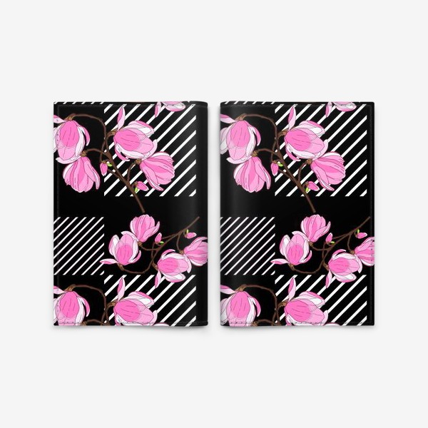 Обложка для паспорта «Розовые магнолии»