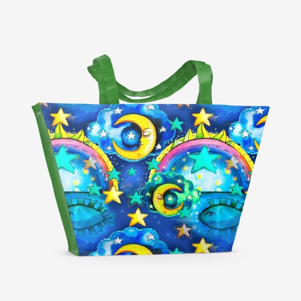 Пляжная сумка «Принт "Волшебный мир" в стиле Батик.»