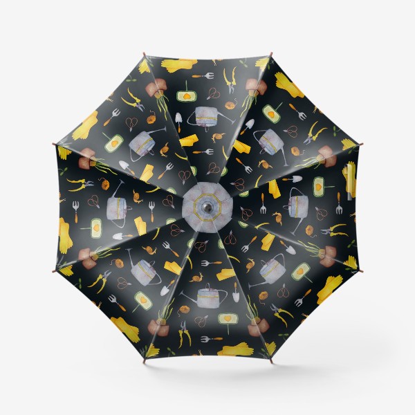 Зонт «Сад Огород Дача на тёмном фоне»