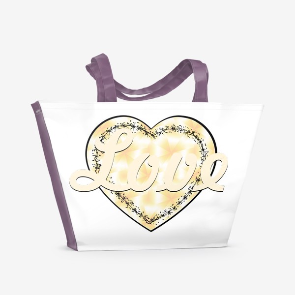 Пляжная сумка &laquo;Любовь и сердце&raquo;
