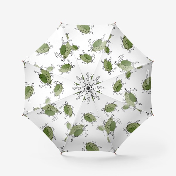 Зонт «Черепахи. Бесшовная летняя текстура с черепахами.»