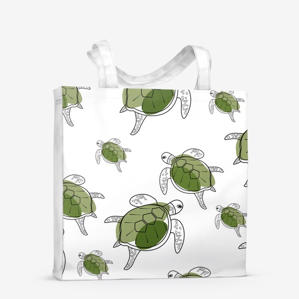 Сумка-шоппер «Черепахи. Бесшовная летняя текстура с черепахами.»