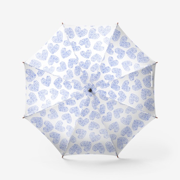 Зонт «Голубые ажурные сердечки»