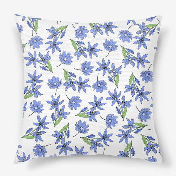 Подушка «Синие полевые цветочки»