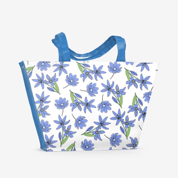 Пляжная сумка &laquo;Синие полевые цветочки&raquo;