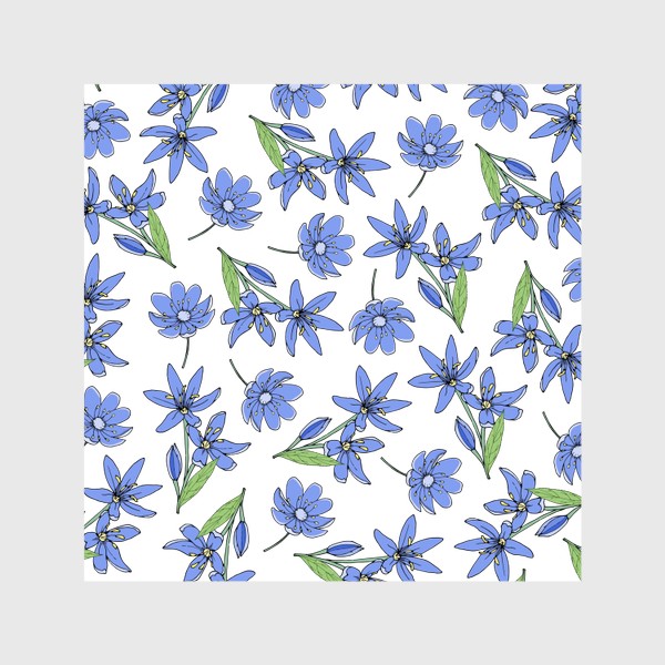 Шторы &laquo;Синие полевые цветочки&raquo;
