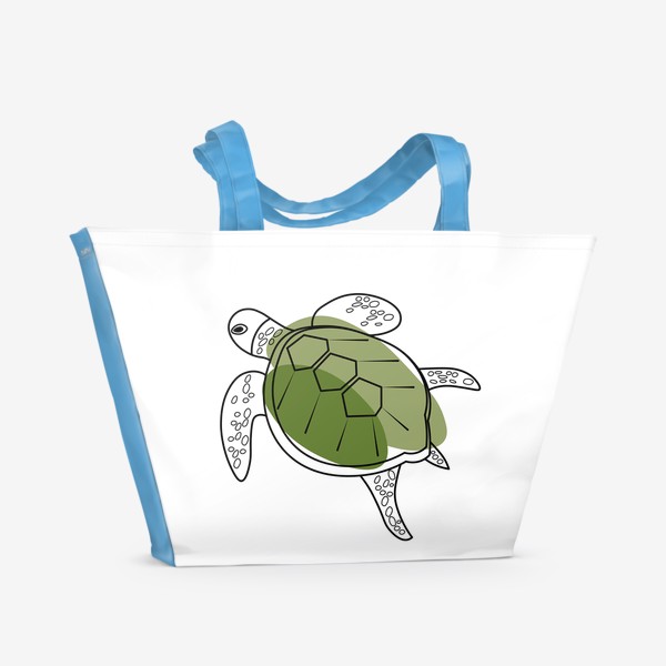 Пляжная сумка «Водная черепаха.Летний принт с водной черепахой.»