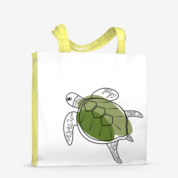Сумка-шоппер «Водная черепаха.Летний принт с водной черепахой.»