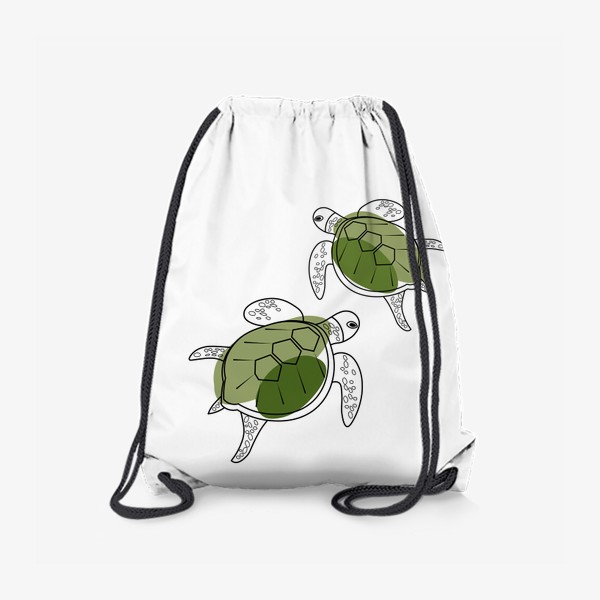 Рюкзак «Водные черепахи.Летний принт с водными черепахами.»