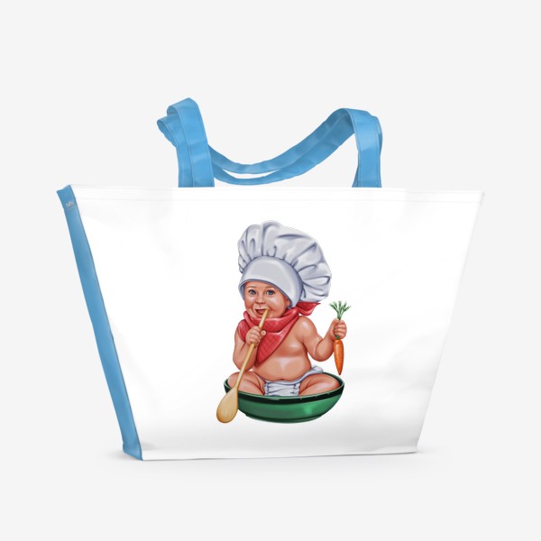 Пляжная сумка «Ребёнок-поварёнок (детский принт) »