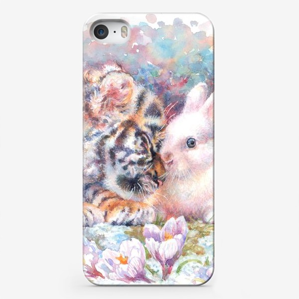 Чехол iPhone «Весна, тигренок, белый  кролик»