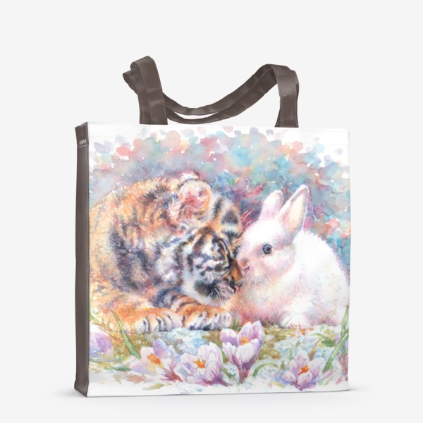 Сумка-шоппер &laquo;Весна, тигренок, белый  кролик&raquo;