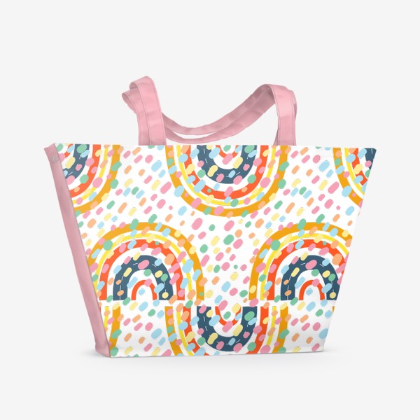 Пляжная сумка «Бохо радуга с конфетти»