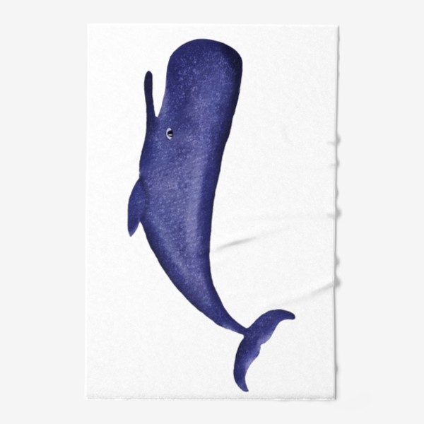 Полотенце «Синий кит. Акварель.»