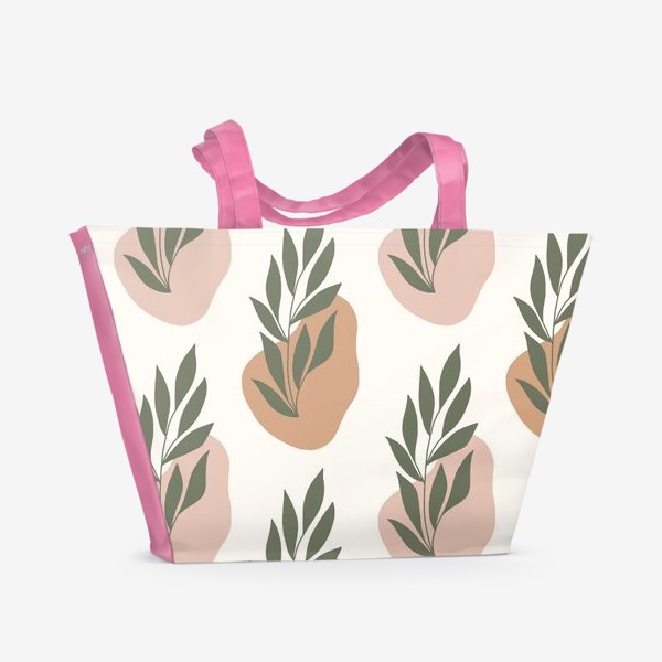 Пляжная сумка &laquo;Абстрактные пятна и листья. Паттерн&raquo;