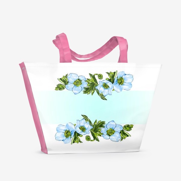 Пляжная сумка «Голубые анемоны»