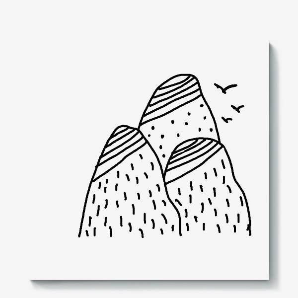 Холст «Три горы и птицы»