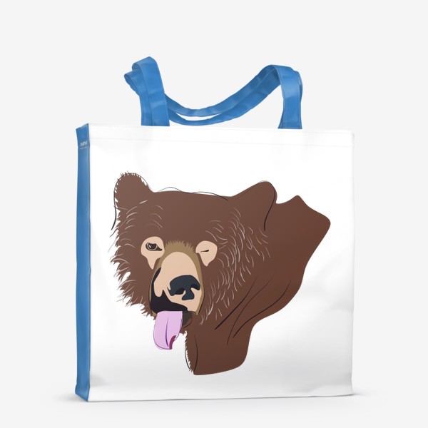 Сумка-шоппер «Медведь с высунутым языком»