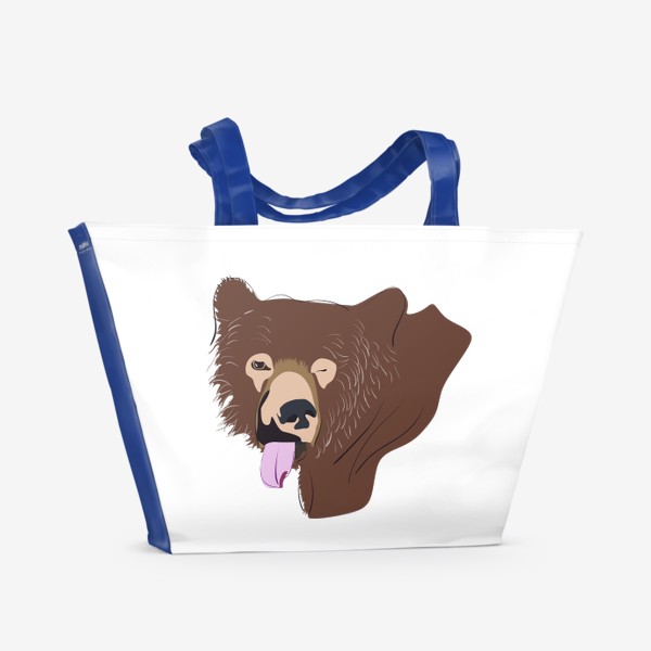 Пляжная сумка «Медведь с высунутым языком»