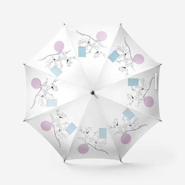 Зонт «Магнолия и геометрия»