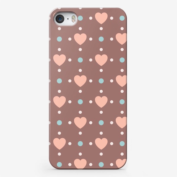 Чехол iPhone «Сердечки и горох»