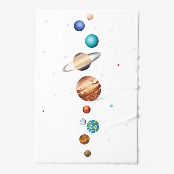 Полотенце «Парад планет солнечной системы картун»