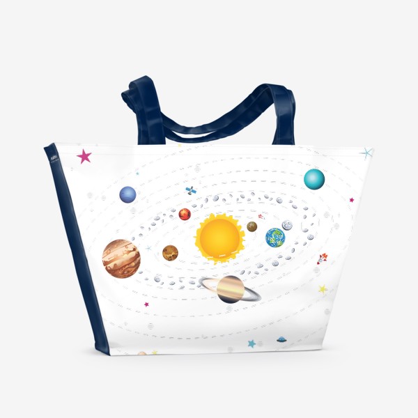Пляжная сумка «Солнечная система картун»