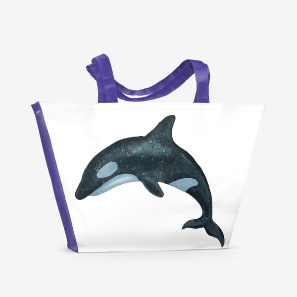 Пляжная сумка «Касатка кит. Акварель.»