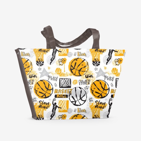 Пляжная сумка «Баскетбол - Сила. Спортивный паттерн»