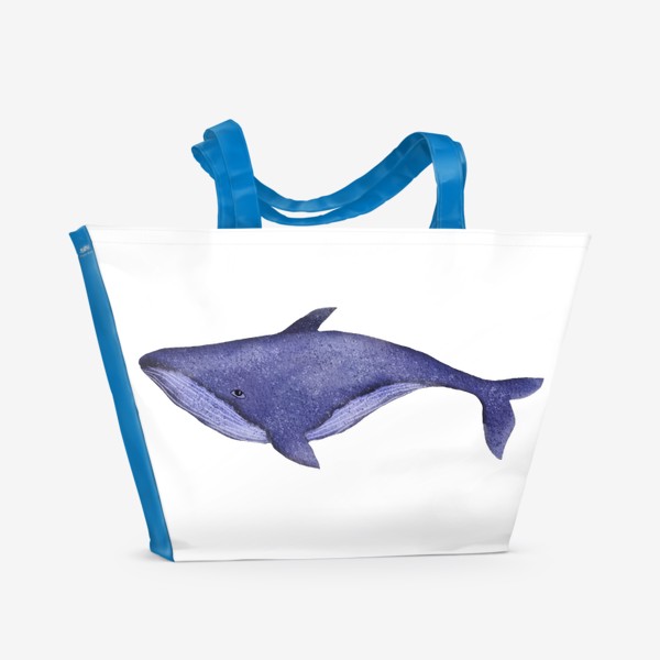 Пляжная сумка «Синий кит. Акварель»