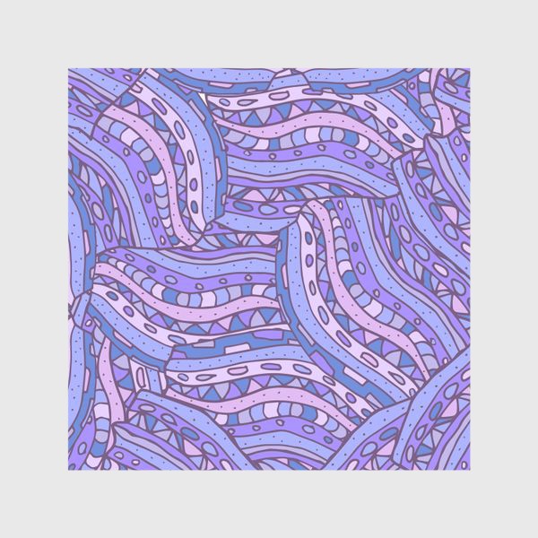 Шторы «Абстрактный геометрический паттерн. Фиолетовый, голубой и сиреневый цвета»