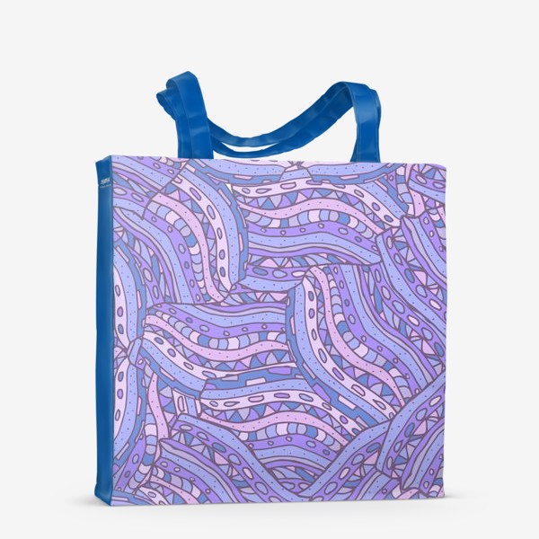 Сумка-шоппер «Абстрактный геометрический паттерн. Фиолетовый, голубой и сиреневый цвета»