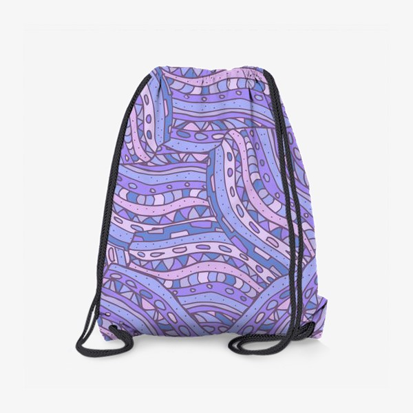 Рюкзак «Абстрактный геометрический паттерн. Фиолетовый, голубой и сиреневый цвета»