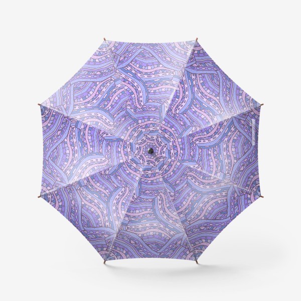 Зонт «Абстрактный геометрический паттерн. Фиолетовый, голубой и сиреневый цвета»