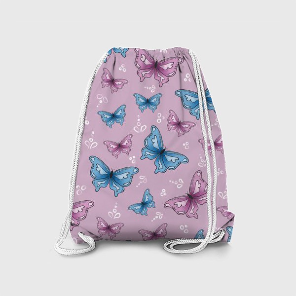Рюкзак «Бабочки розового и голубого цвета»