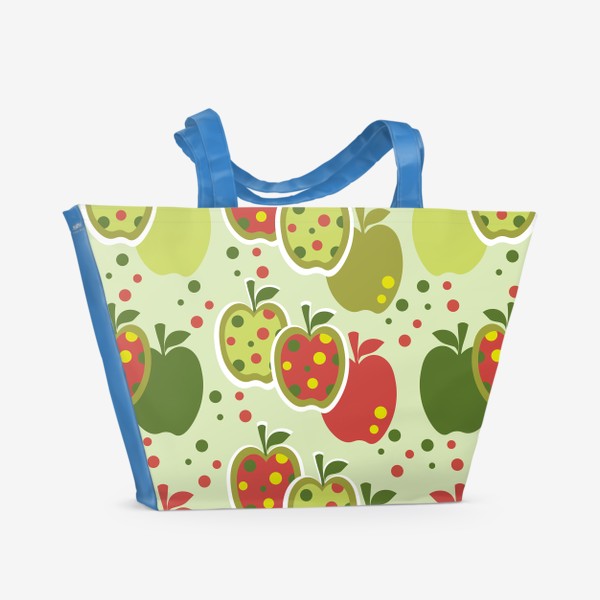 Пляжная сумка &laquo;Яблоки.Бесшовная текстура с яблоками.&raquo;