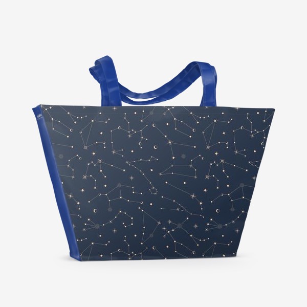 Пляжная сумка «Созвездия. Знаки зодиака. Паттерн»