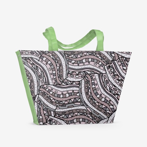 Пляжная сумка «Абстрактный геометрический паттерн в стиле дудл»