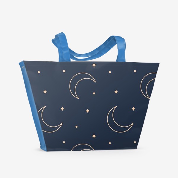 Пляжная сумка «Звезды и луна. Паттерн»