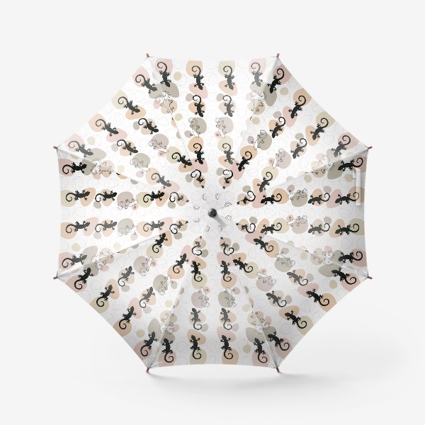 Зонт «Саламандра.Бесшовный паттерн с саламандрами в скандинавском стиле.»