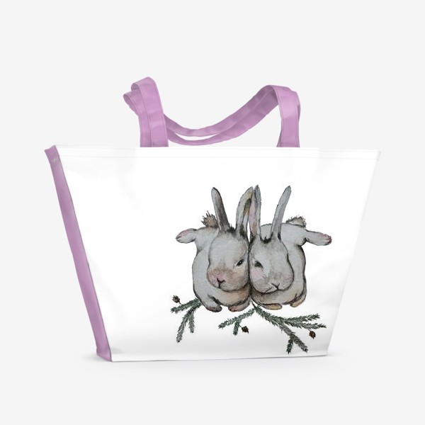 Пляжная сумка «Нежность. Кролики»