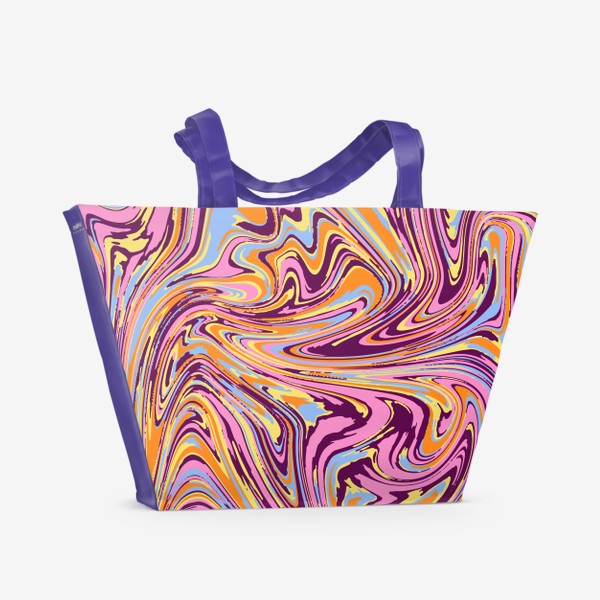 Пляжная сумка «Абстрактный фон. Имитация акриловой краски в воде.»