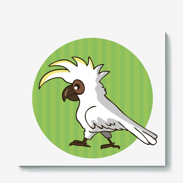 Холст «иллюстрация попугай какаду белый»