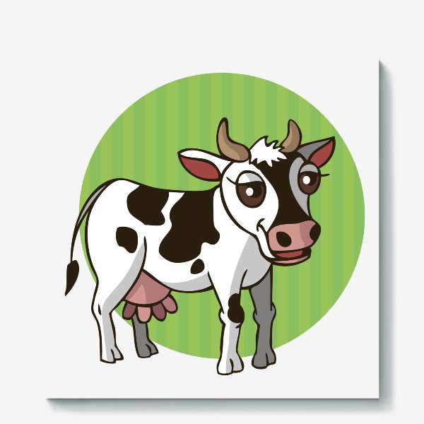 Холст «иллюстрация корова»